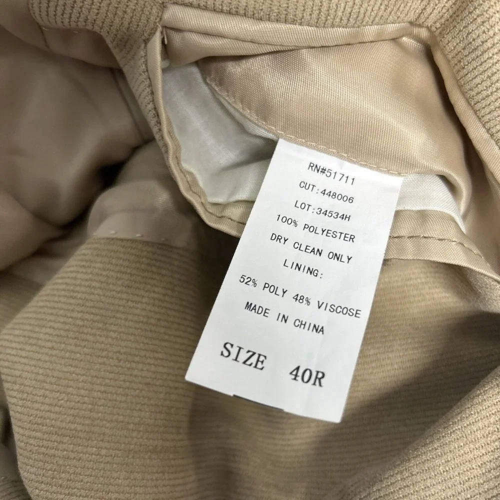 Andrew Fezza Beige Corduroy Two Button Blazer Jacket Men’s 40R